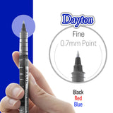 BAZIC Dayton Asst. Color Rollerball Pen w/ Metal Clip (3/Pack), pack of 24