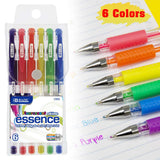 BAZIC Essence Gel Pen 0.8mm Neon Color, Comfort Grip, (6/Pack), 24-Pack