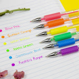 BAZIC Essence Gel Pen 0.8mm Neon Color, Comfort Grip, (6/Pack), 24-Pack