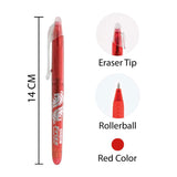 BAZIC Frizz Red Erasable Gel Pen with Grip, pack of 24
