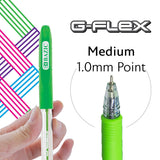 BAZIC 10 Color G-Flex Oil-Gel Ink Pen w/ Cushion Grip, pack of 12