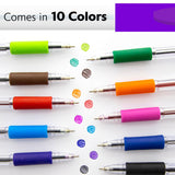 BAZIC 10 Color G-Flex Oil-Gel Ink Pen w/ Cushion Grip, pack of 12