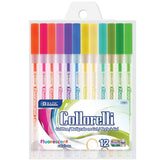 BAZIC 12 Fluorescent Color Collorelli Gel Pen, pack of 24
