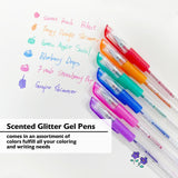 BAZIC 6 Scented Glitter Color Essence Gel Pen w/ Cushion Grip, pack of 24