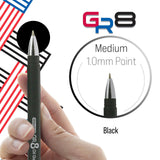 BAZIC GR8 Black Oil-Gel Ink Pen w/ Rubberized Barrel (3/Pack), pack of 24