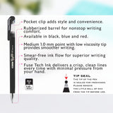BAZIC GR8 Black Oil-Gel Ink Pen w/ Rubberized Barrel (3/Pack), pack of 24