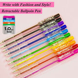 BAZIC Ballpoint Pen 10 Color Retractable Pens, 1.0 mm, (10/Pack), 24-Pack