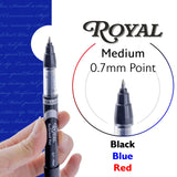BAZIC Royal Assorted Color Rollerball Pen (3/Pack), pack of 24