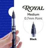 BAZIC Royal Black Rollerball Pen (3/Pack), pack of 24