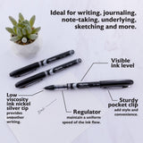 BAZIC Royal Black Rollerball Pen (3/Pack), pack of 24