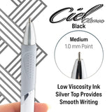 BAZIC Ciel Chroma FUSE Tech Ink Retractable Pen w/ Rubberized Barrel & Metal Clip (2/Pack), pack of 24
