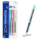 BAZIC Lira Black Rollerball Pen (3/Pack), pack of 24