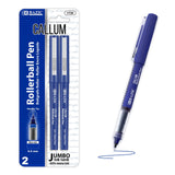 BAZIC Callum Blue Jumbo Ink Tank Needle-Tip Rollerball Pen (2/Pack), pack of 24
