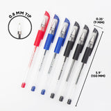 BAZIC Essence Asst. Color Gel Pen w/ Cushion Grip (6/Pack), pack of 24