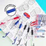 BAZIC Essence Asst. Color Gel Pen w/ Cushion Grip (6/Pack), pack of 24