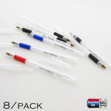 BAZIC Prima Assorted Color Stick Pen w/ Cushion Grip (8/Pack), pack of 24