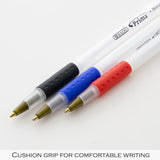 BAZIC Prima Assorted Color Stick Pen w/ Cushion Grip (8/Pack), pack of 24
