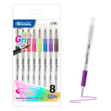 BAZIC 8 Color Prima Stick Pen w/ Cushion Grip, pack of 24
