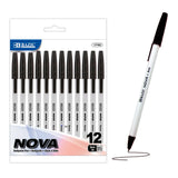 BAZIC Nova Black Color Stick Pen (12/Pack), pack of 24