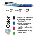 BAZIC 2-In-1 Mechanical Pencil & 4-Color Pen w/ Grip