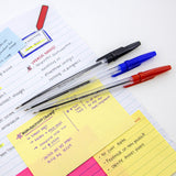 BAZIC Pure Assorted Color Stick Pen (12/Pack), pack of 24