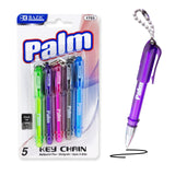 BAZIC Palm Mini Ballpoint Pen w/ Key Ring (5/Pack)