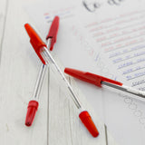 BAZIC Pure Red Stick Pen (12/Pack), pack of 24