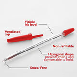 BAZIC Pure Red Stick Pen (12/Pack), pack of 24