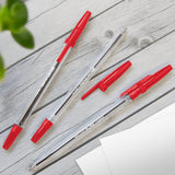 BAZIC Pure Red Stick Pen (12/Pack), pack of 24