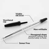 BAZIC Ballpoint Pen Pure Black Color Stick Pens, 1.0 mm, (12/Pack), 24-Pack