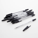 BAZIC Ballpoint Pen Pure Black Color Stick Pens, 1.0 mm, (12/Pack), 24-Pack
