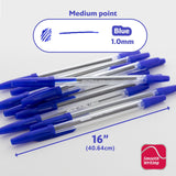 BAZIC Pure Blue Stick Pen (12/Pack), pack of 24