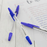 BAZIC Pure Blue Stick Pen (12/Pack), pack of 24