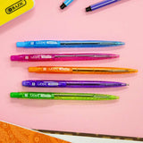 BAZIC Ixion Dazzle Black Color Retractable Pen (5/Pack), pack of 24