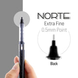 BAZIC Norte Black Needle-Tip Rollerball Pen (3/Pack), pack of 24