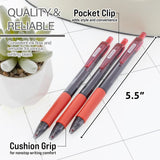 BAZIC Optima Red Oil-Gel Ink Retractable Pen w/ Grip (3/Pack), pack of 24