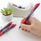 BAZIC Optima Red Oil-Gel Ink Retractable Pen w/ Grip (3/Pack), pack of 24