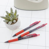 BAZIC Optima Red Oil-Gel Ink Retractable Pen w/ Grip (3/Pack), pack of 24