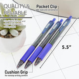 BAZIC Optima Blue Oil-Gel Ink Retractable Pen w/ Grip (3/Pack), pack of 24
