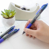 BAZIC Optima Blue Oil-Gel Ink Retractable Pen w/ Grip (3/Pack), pack of 24