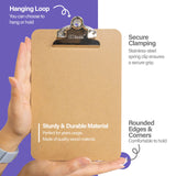 BAZIC Memo Size Hardboard Clipboard w/ Sturdy Spring Clip, pack of 24