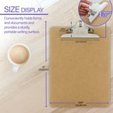BAZIC Wood Clipboard 12.5" x 9" Sturdy Spring Clip Hardboard, 24-Pack