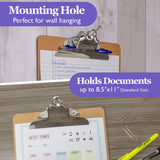 BAZIC Wood Clipboard 12.5" x 9" Sturdy Spring Clip Hardboard, 24-Pack