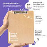 BAZIC Standard Size Hardboard Clipboard w/ Low Profile Clip, pack of 24