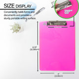 BAZIC Plastic Clipboard 12.7" x 9" Low Profile Clip, 4 Colors, 48-Pack