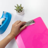 BAZIC Plastic Clipboard 12.7" x 9" Low Profile Clip, 4 Colors, 48-Pack