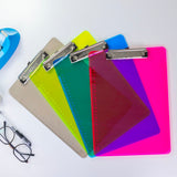 BAZIC Plastic Clipboard 12.7" x 9" Low Profile Clip, 4 Colors, 48-Pack