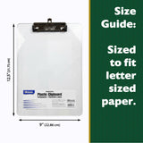 BAZIC Standard Size Clear Plastic Clipboard w/ Low Profile Clip (PACK OF 48)