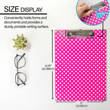 BAZIC Standard Size Confetti Polka Dot Paperboard Clipboard w/ Low Profile Clip, pack of 48