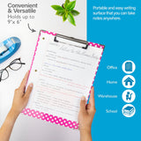 BAZIC Standard Size Confetti Polka Dot Paperboard Clipboard w/ Low Profile Clip, pack of 48